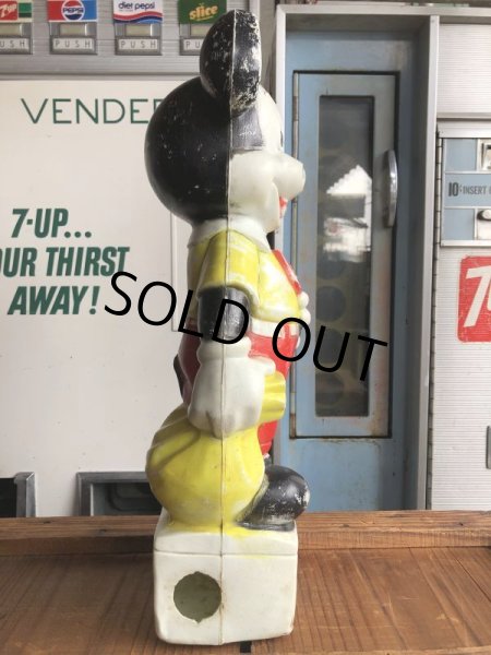 画像2: 60s Vintage Mickey Mouse Blow Mold Plastic Coin Bank 49cm (B746) (2)