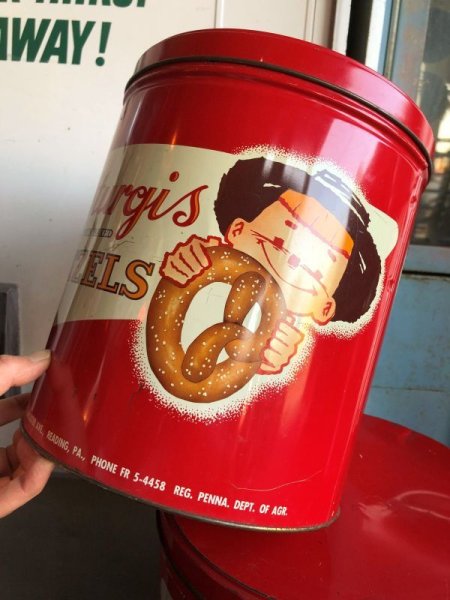 画像12: 70s Vintage Tom Sturgis Pretzels Advertising Tin cans SET (B750) (12)