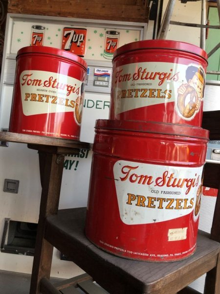 画像20: 70s Vintage Tom Sturgis Pretzels Advertising Tin cans SET (B750) (20)