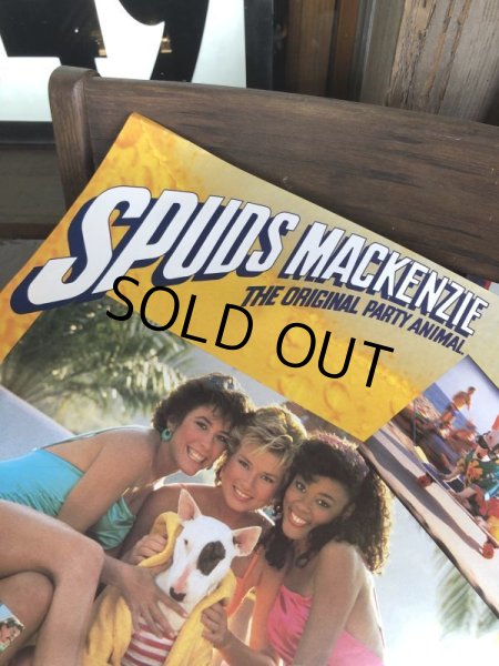 画像2: 80s Vintage Budweiser Advertising Bud Light Spuds MacKenzie Poster Store Sign (B755)  (2)