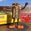 画像1:  80s Vintage Hershey's Advertising Chocolate Bar Bendable Figure (B757) 　 (1)