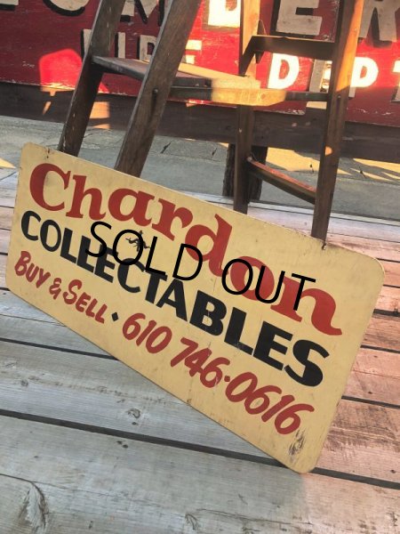 画像8: Vintage Ravenwood Chardon COLLECTIBLES BUY & SELL Hand Paint Wooden Sign (B758)  (8)