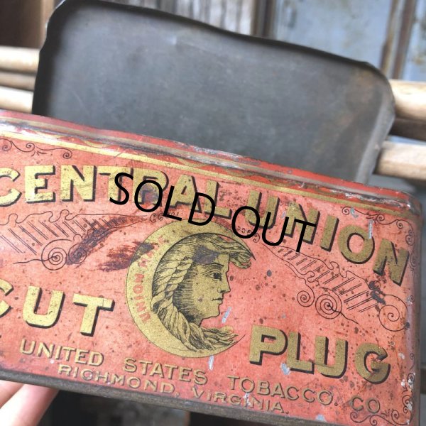 画像10: Vintage Advertising Tin Can CENTRAL UNION Cut Plug (B764) (10)