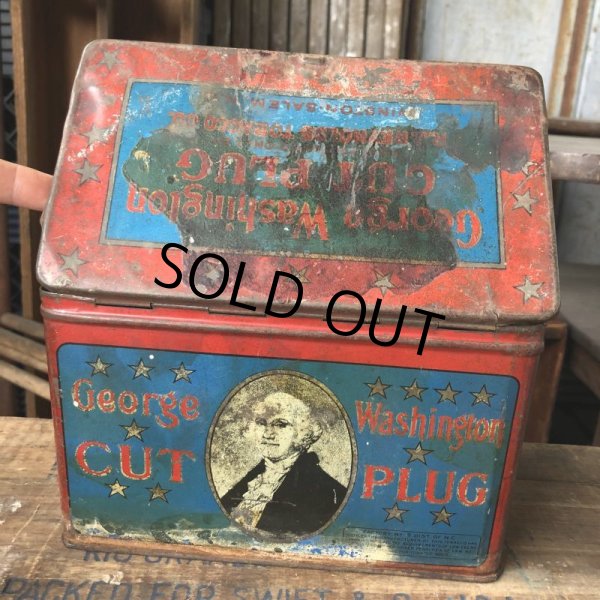 画像4: Vintage Advertising Tin Can George Washington Cut Plug (B775) (4)