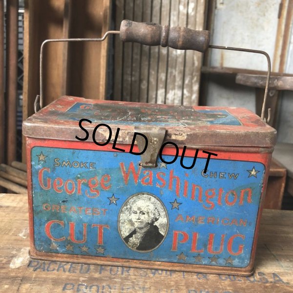 画像2: Vintage Advertising Tin Can George Washington Cut Plug (B775) (2)