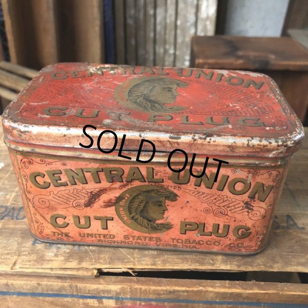 画像2: Vintage Advertising Tin Can CENTRAL UNION Cut Plug (B764) (2)