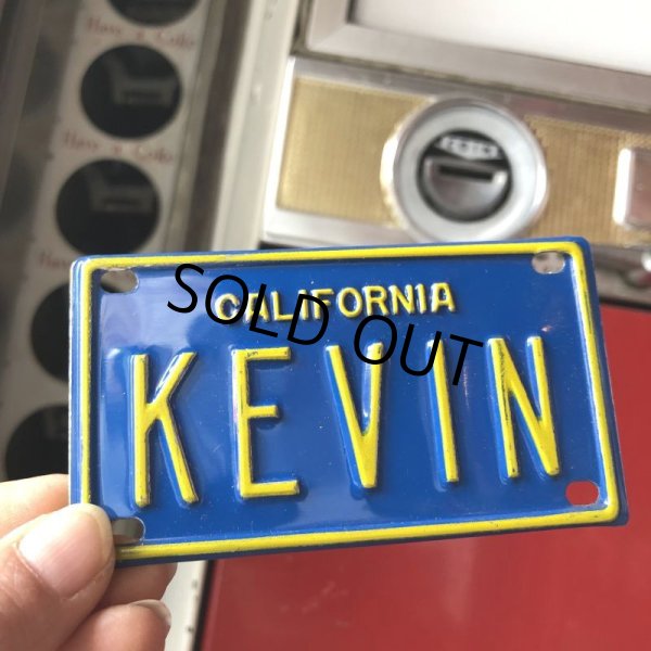 画像1: Vintage California Mini Bike Vanity Metal License Plate / KEVIN (B793)  (1)