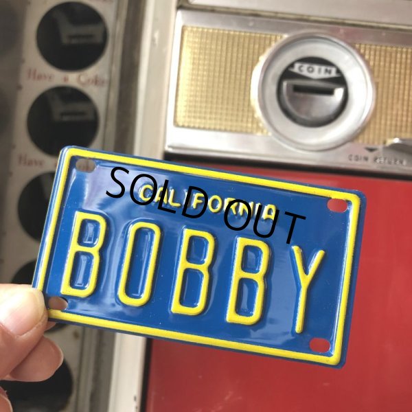 画像1: Vintage California Mini Bike Vanity Metal License Plate / BOBBY (B813)  (1)