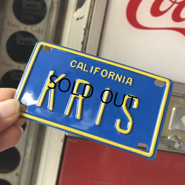 画像1: Vintage California Mini Bike Vanity Metal License Plate / KRIS (B781)  (1)