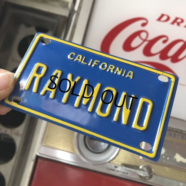 画像1: Vintage California Mini Bike Vanity Metal License Plate / RAYMOND (B789)  (1)