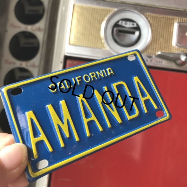 画像1: Vintage California Mini Bike Vanity Metal License Plate / AMANDA (B798)  (1)