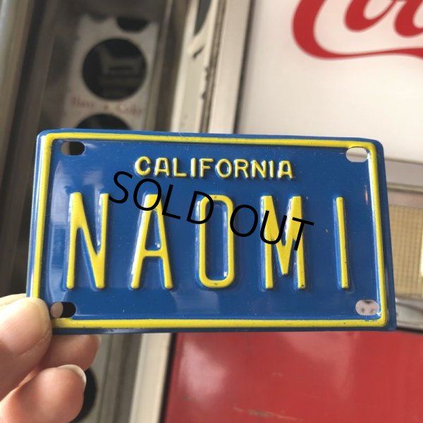 画像1: Vintage California Mini Bike Vanity Metal License Plate / NAOMI (B812)  (1)