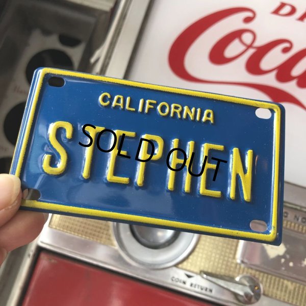 画像1: Vintage California Mini Bike Vanity Metal License Plate STEPHEN (B775)  (1)