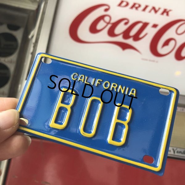 画像1: Vintage California Mini Bike Vanity Metal License Plate / BOB (B796)  (1)