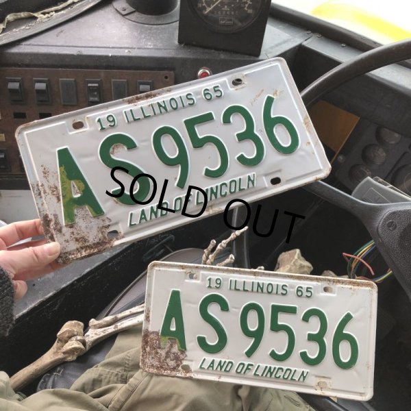 画像1: 60s Vintage American License Number Plate SET (B842) (1)