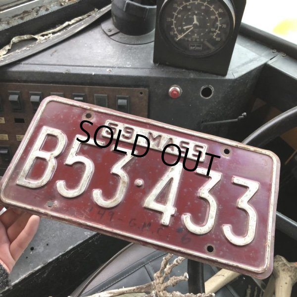 画像1: 50s Vintage American License Number Plate (B849) (1)