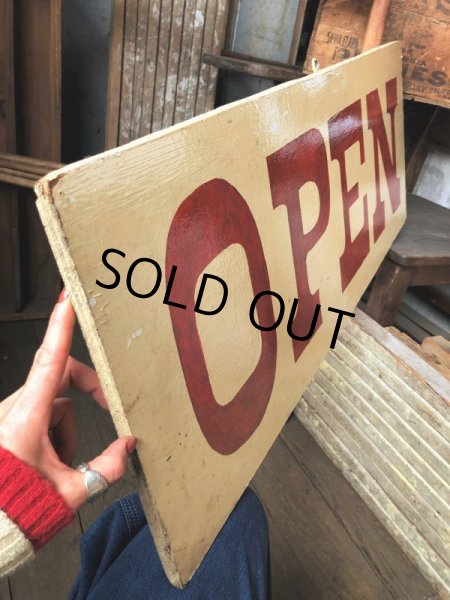 画像6: Vintage U.S.A OPEN Wooden Hand Paint Store Sign (B911)  (6)