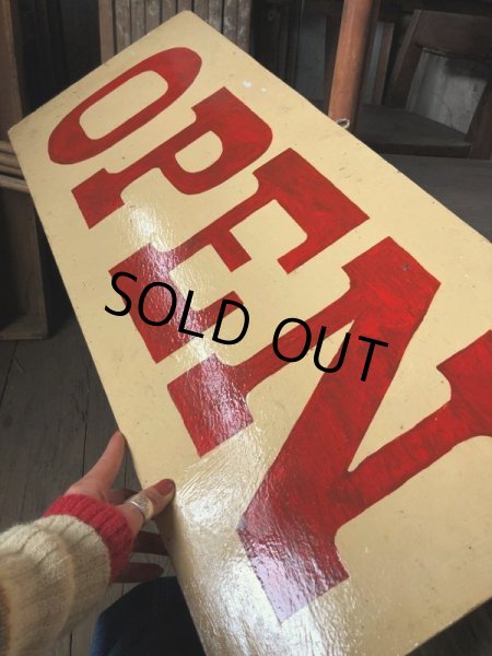 画像4: Vintage U.S.A OPEN Wooden Hand Paint Store Sign (B911)  (4)