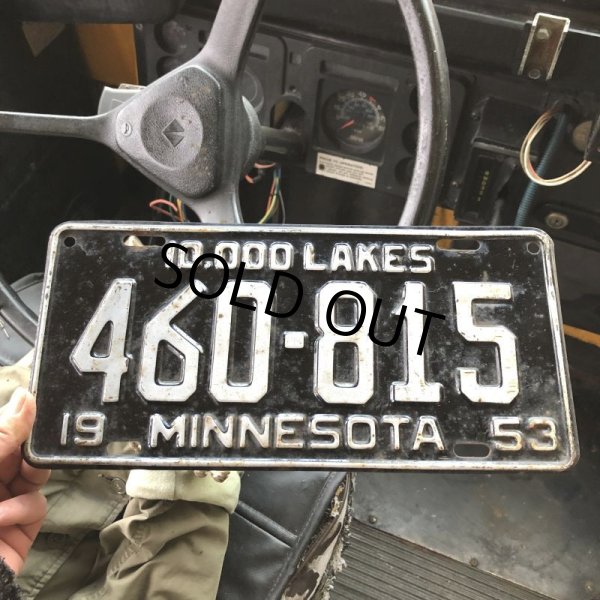 画像1: 50s Vintage American License Number Plate / 1953 MINNESOTA 460-815 (B904) (1)