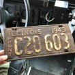 画像1: 40s Vintage American License Number Plate / 1949 ILLINOIS C20603 FRONT (B900) (1)