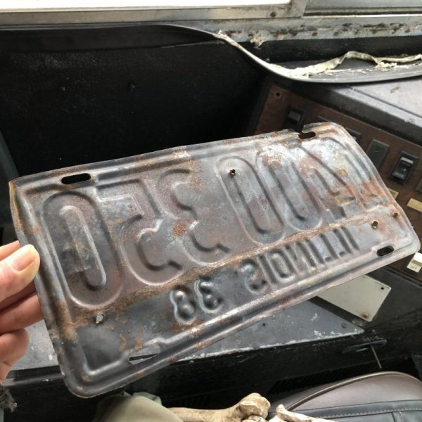 画像2: 30s Vintage American License Number Plate / 1938 ILLINOIS 1400 350 (B882) (2)