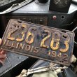 画像1: 40s Vintage American License Number Plate / 1942 ILLINOIS 236 283 (B889) (1)