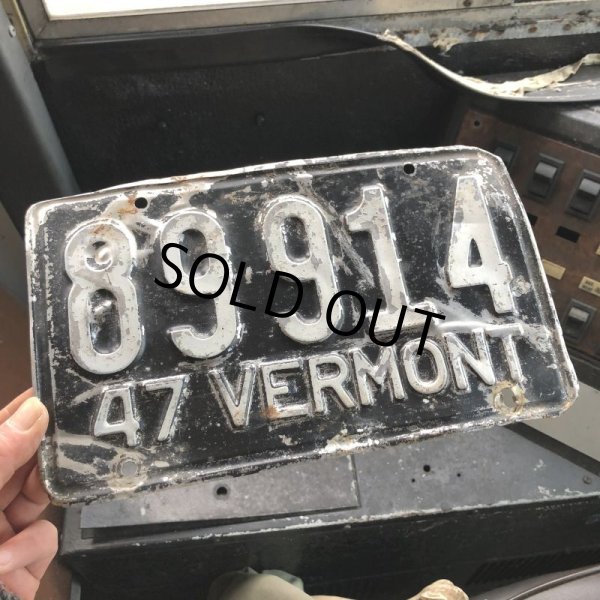 画像1: 40s Vintage American License Number Plate / 1947 VERMONT 89 914 (B896) (1)