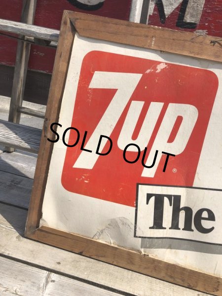画像10: 60s Vintage 7-up Advertising Duel Sided Cardboard Framed Store Display Poster Sign (B956) (10)