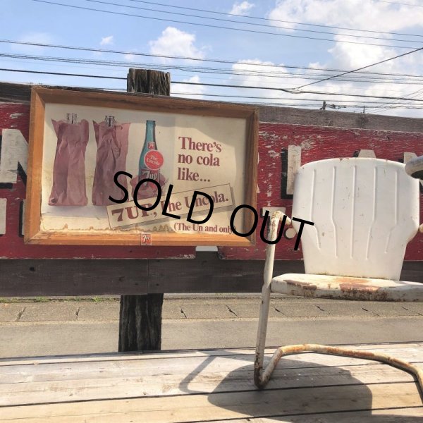 画像8: 60s Vintage 7-up Advertising Duel Sided Cardboard Framed Store Display Poster Sign (B956) (8)