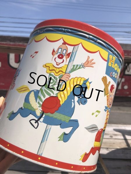 画像16: 50s Vintage Howdy Doody COOKIE-GO-ROUND Tin Can (B961) (16)