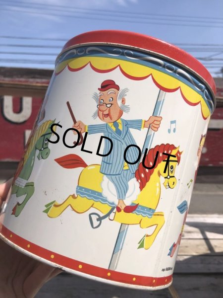 画像14: 50s Vintage Howdy Doody COOKIE-GO-ROUND Tin Can (B961) (14)