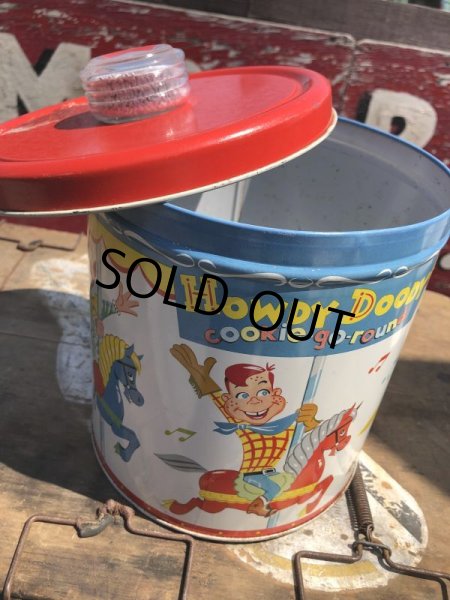 画像3: 50s Vintage Howdy Doody COOKIE-GO-ROUND Tin Can (B961) (3)