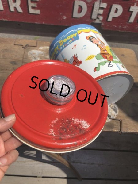 画像10: 50s Vintage Howdy Doody COOKIE-GO-ROUND Tin Can (B961) (10)