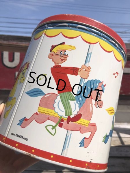 画像15: 50s Vintage Howdy Doody COOKIE-GO-ROUND Tin Can (B961) (15)