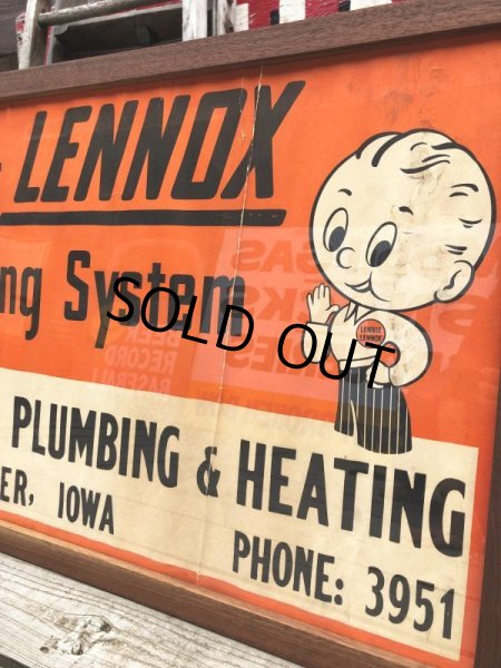 画像12: 40s Vintage Lennie Lennox Advertising Cloth Banner Store Sign w/Frame (B963) (12)