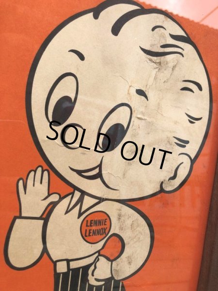 画像17: 40s Vintage Lennie Lennox Advertising Cloth Banner Store Sign w/Frame (B963) (17)