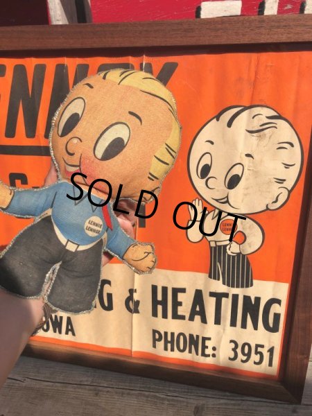 画像18: 40s Vintage Lennie Lennox Advertising Cloth Banner Store Sign w/Frame (B963) (18)