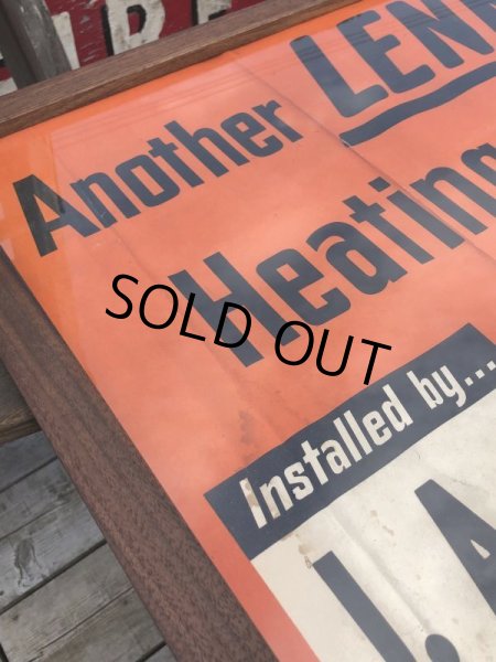 画像2: 40s Vintage Lennie Lennox Advertising Cloth Banner Store Sign w/Frame (B963) (2)