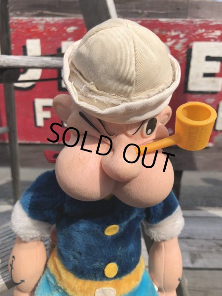 画像9: 80s Vintage Etone Popeye The Sailor Man Doll 45cm (B963) (9)