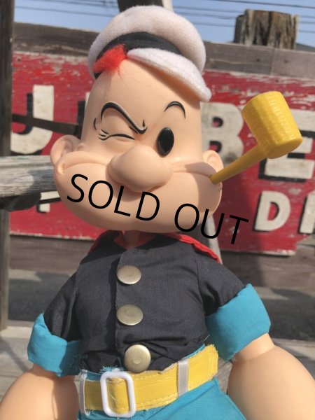 画像9: 80s Vintage Prezents Popeye The Sailor Man Doll 42cm (B962) (9)