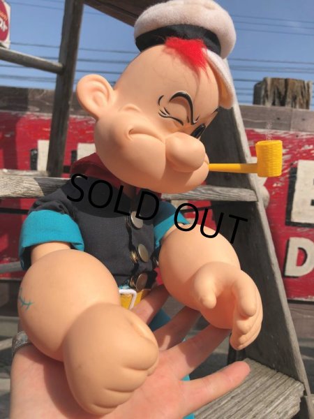 画像7: 80s Vintage Prezents Popeye The Sailor Man Doll 42cm (B962) (7)