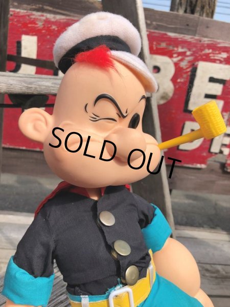 画像10: 80s Vintage Prezents Popeye The Sailor Man Doll 42cm (B962) (10)