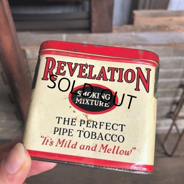 画像1: Vintage Pipe & Cigarette Smoking Tobacco Pocket Tin REVELATION (B988)     (1)