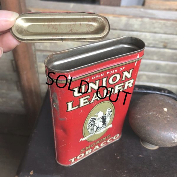 画像4: Vintage Pipe & Cigarette Smoking Tobacco Pocket Tin UNION LEADER (B979)     (4)