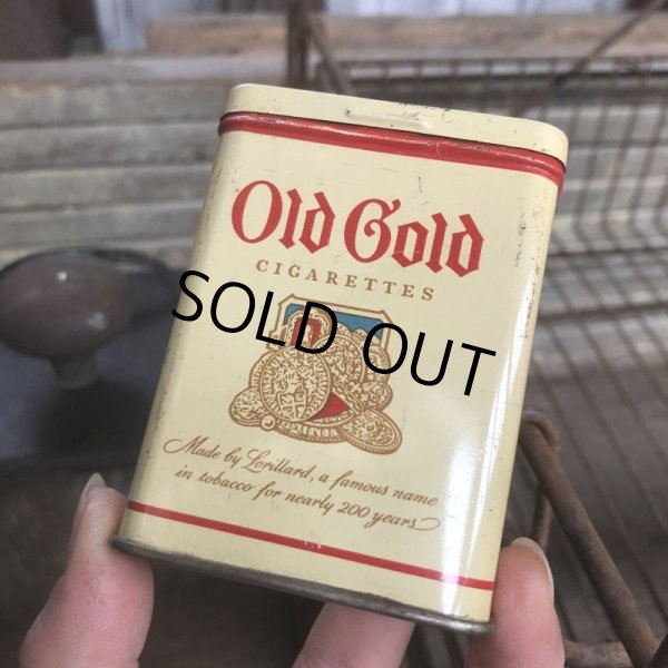 画像1: Vintage Pipe & Cigarette Smoking Tobacco Pocket Tin Old Gold (B989)     (1)