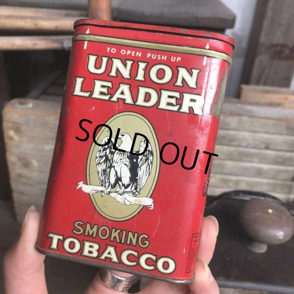 画像1: Vintage Pipe & Cigarette Smoking Tobacco Pocket Tin UNION LEADER (B979)     (1)