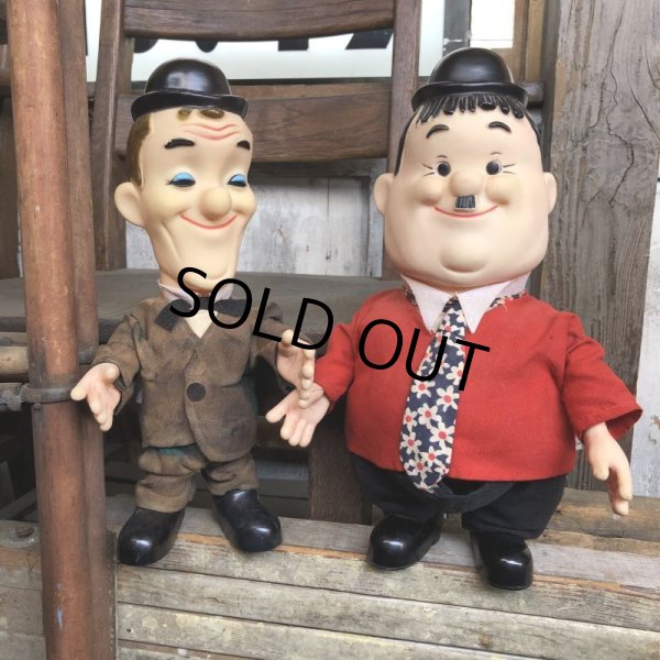 画像1: 70s Vintage Laurel and Hardy Cartoon Vinyl Doll Set (C04) (1)