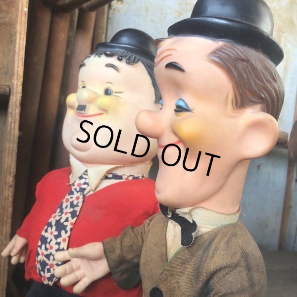 画像2: 70s Vintage Laurel and Hardy Cartoon Vinyl Doll Set (C05) (2)