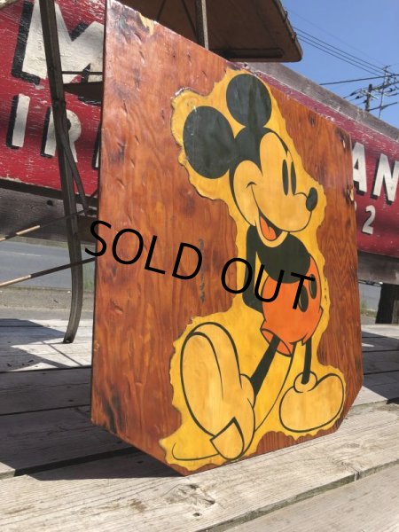 画像4: Vintage Disney Mickey Mouse Print on Wood Panel (C08) (4)