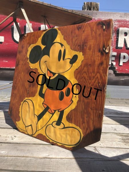 画像6: Vintage Disney Mickey Mouse Print on Wood Panel (C08) (6)